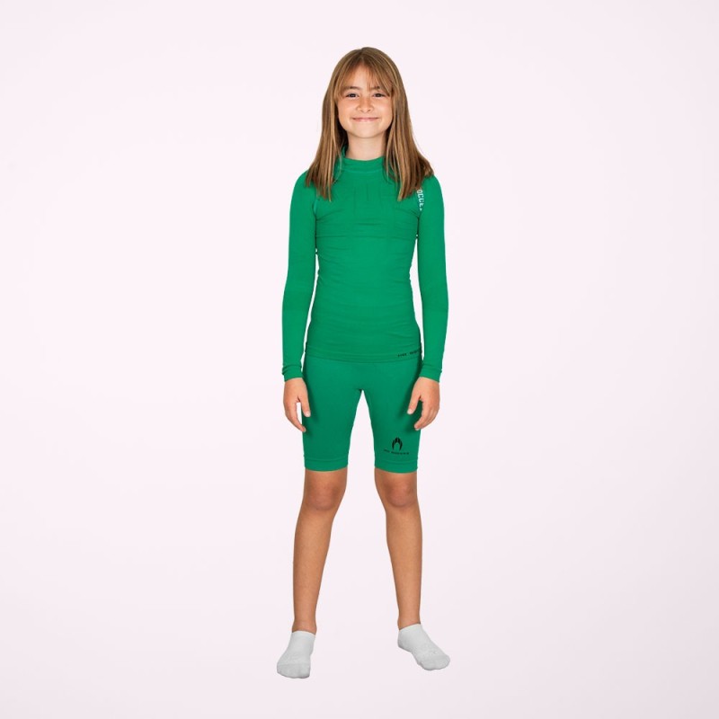 Ho soccer Malla térmica corta verde niño Rebajas de fin de temporada