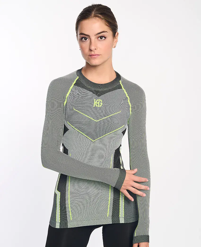 sport hg VERGES Camiseta de manga larga con fibra de carbono amarillo fluor Envío gratis