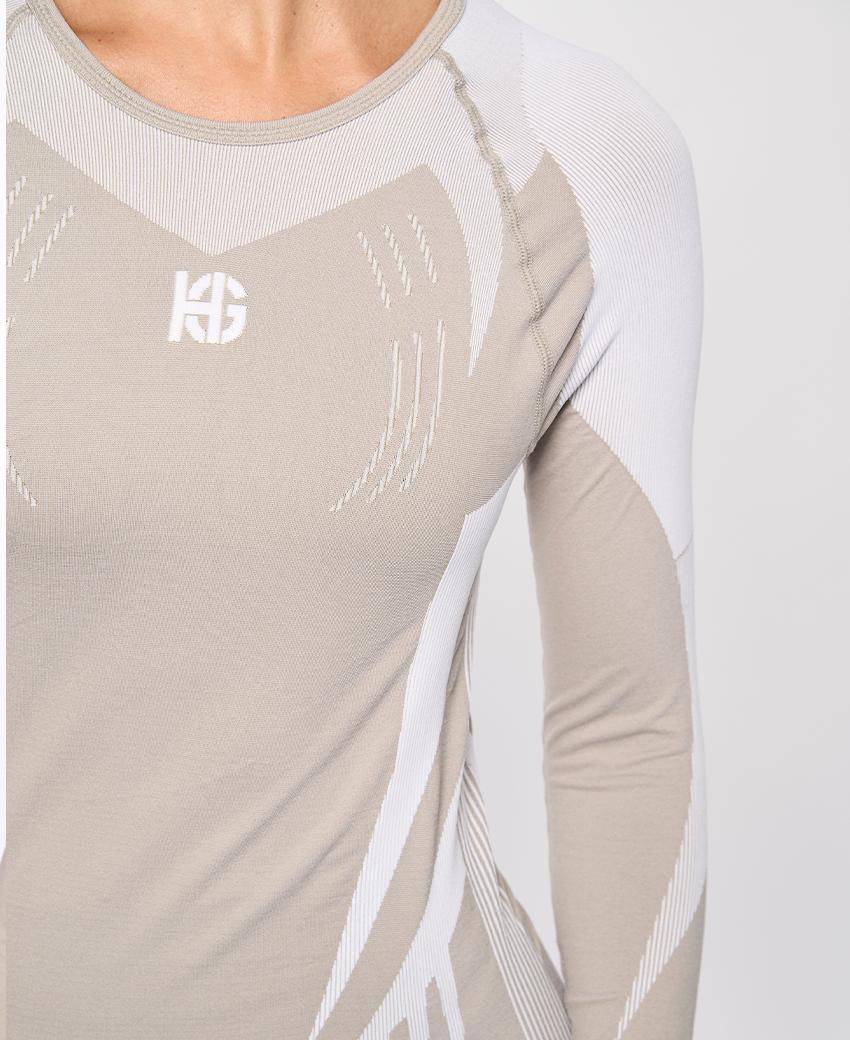 sport hg RAVEN Camiseta de manga larga con fibra de carbono blanco y camel COMPRAR AHORA