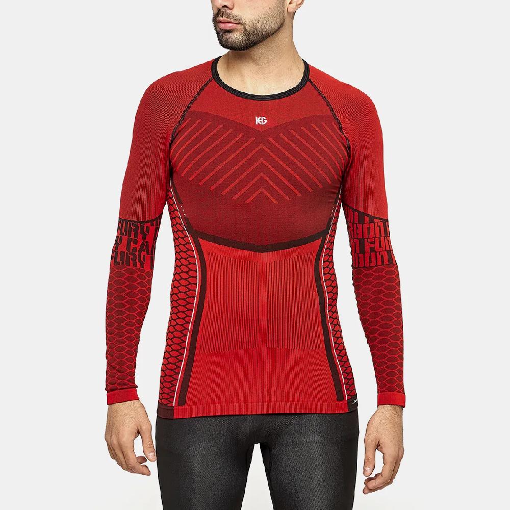 sport hg C-FURY Camiseta masculina de manga larga con fibra de carbono rojo En línea