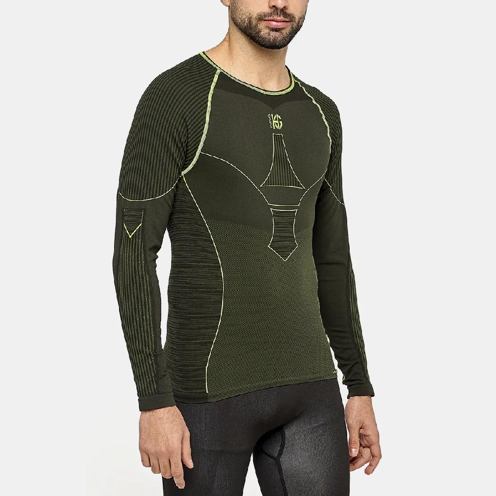 sport hg C-XTREM Camiseta masculina de manga larga con fibra de carbono verde Rebajas baratas