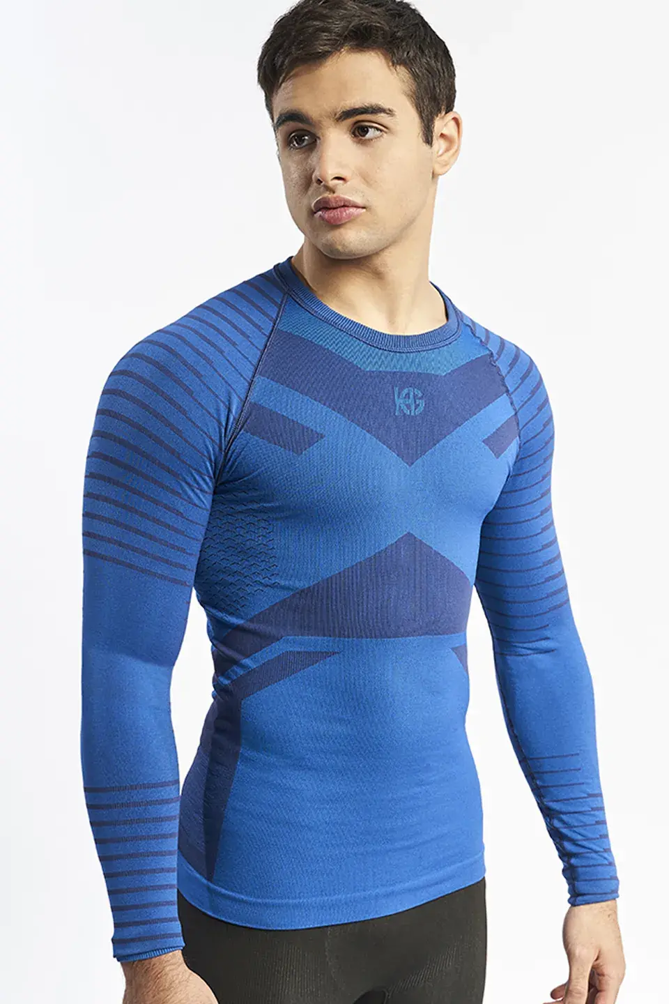sport hg GRIMSEY Camiseta masculina de manga larga con fibra de carbono azul Ventas relámpago