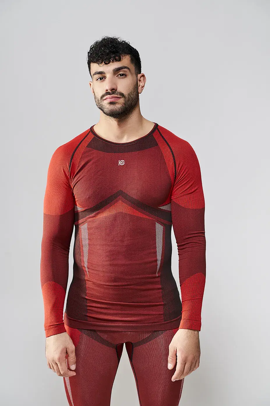 sport hg PALMER Camiseta masculina de manga larga con fibra de carbono rojo Precio ultrabajo