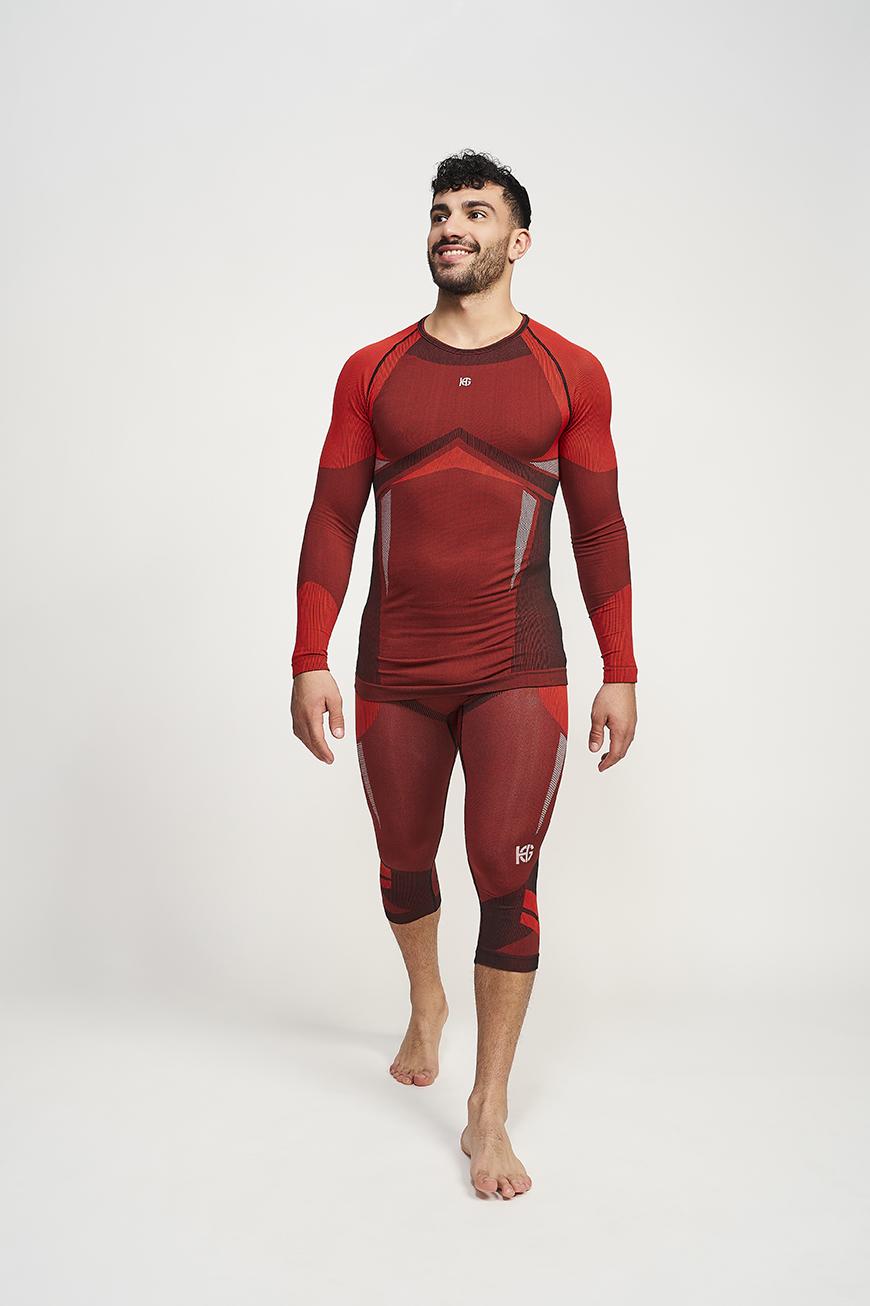 sport hg PALMER Camiseta masculina de manga larga con fibra de carbono rojo Precio ultrabajo