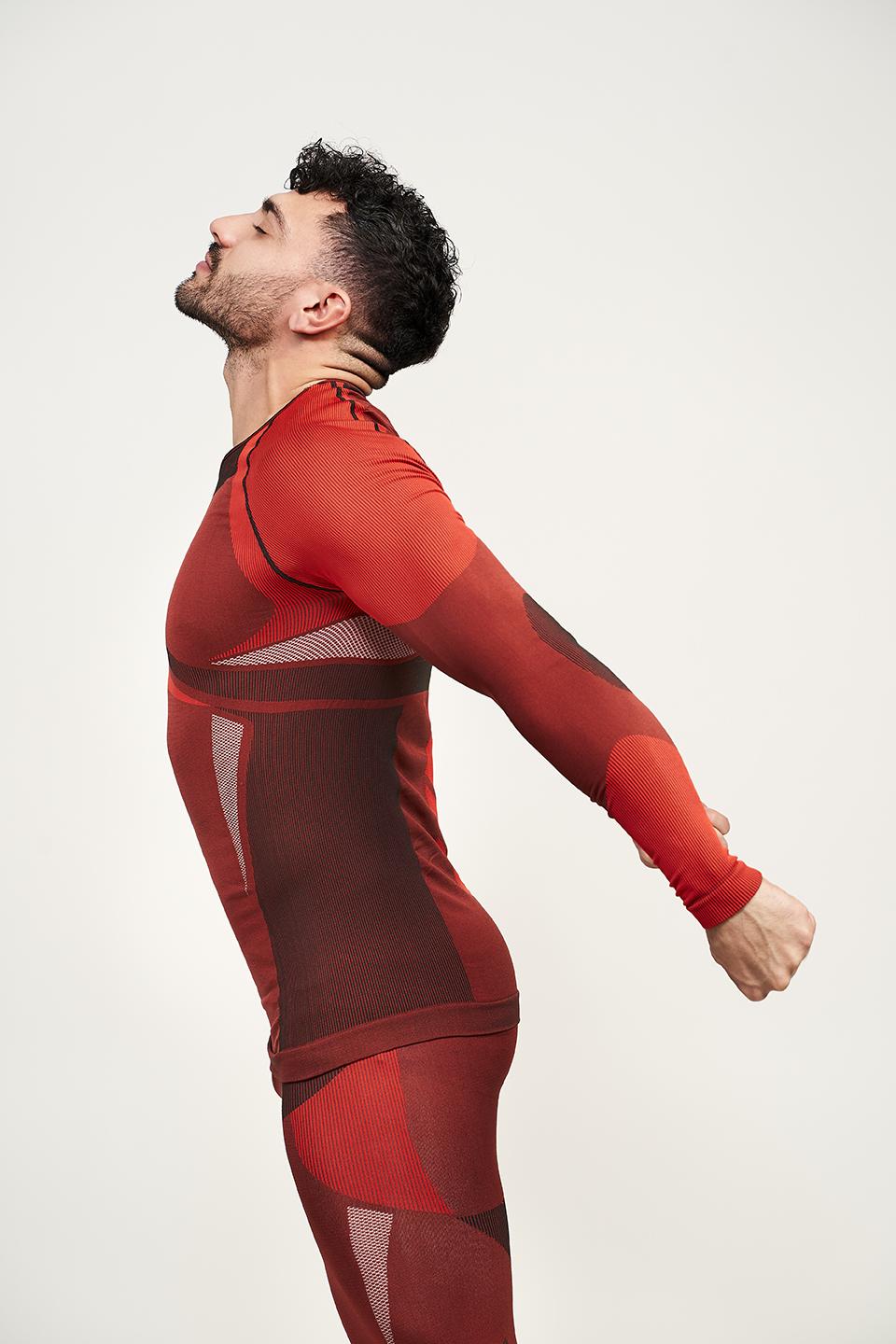 sport hg PALMER Camiseta masculina de manga larga con fibra de carbono rojo Precio ultrabajo