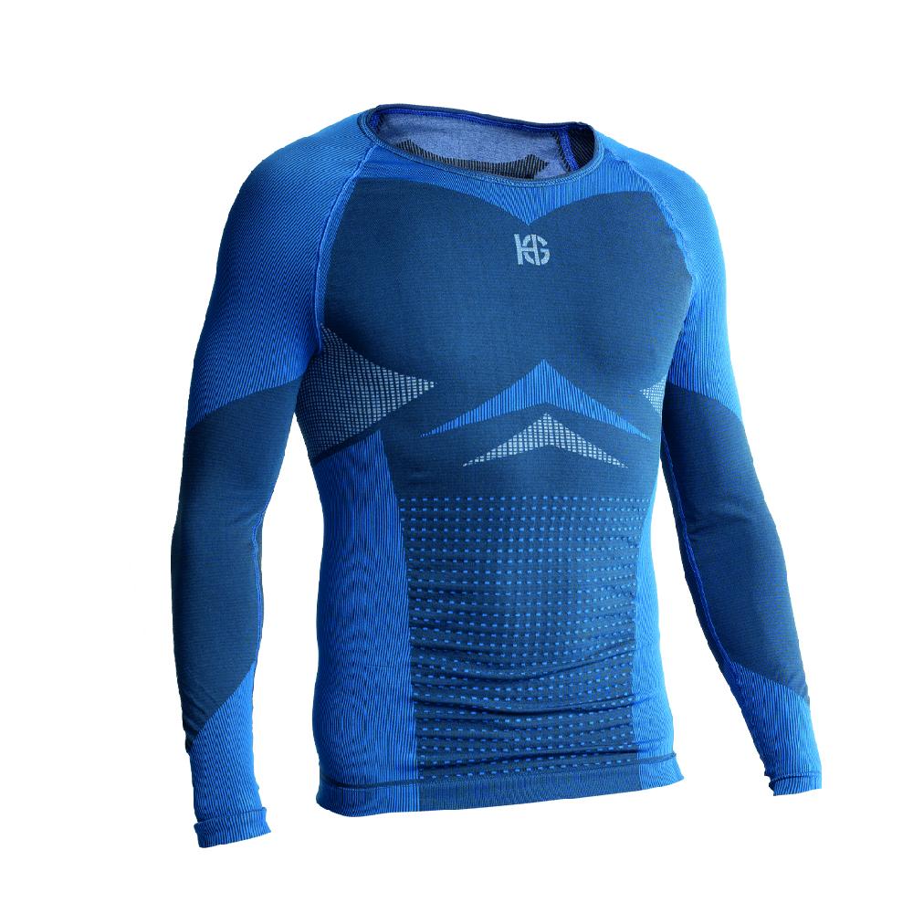 sport hg SOMMA Camiseta masculina de manga larga con fibra de carbono azul Rebajas