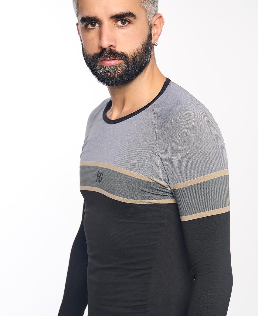 sport hg DACTYL Camiseta de manga larga negra y gris Rebajas de fábrica