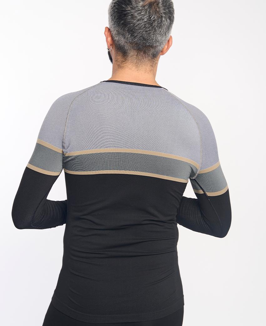 sport hg DACTYL Camiseta de manga larga negra y gris Rebajas de fábrica