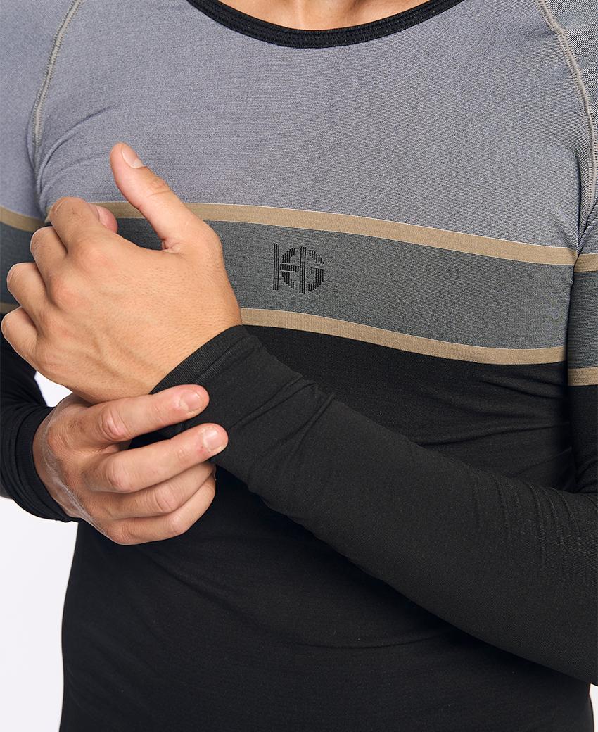 sport hg DACTYL Camiseta de manga larga negra y gris Rebajas de fábrica