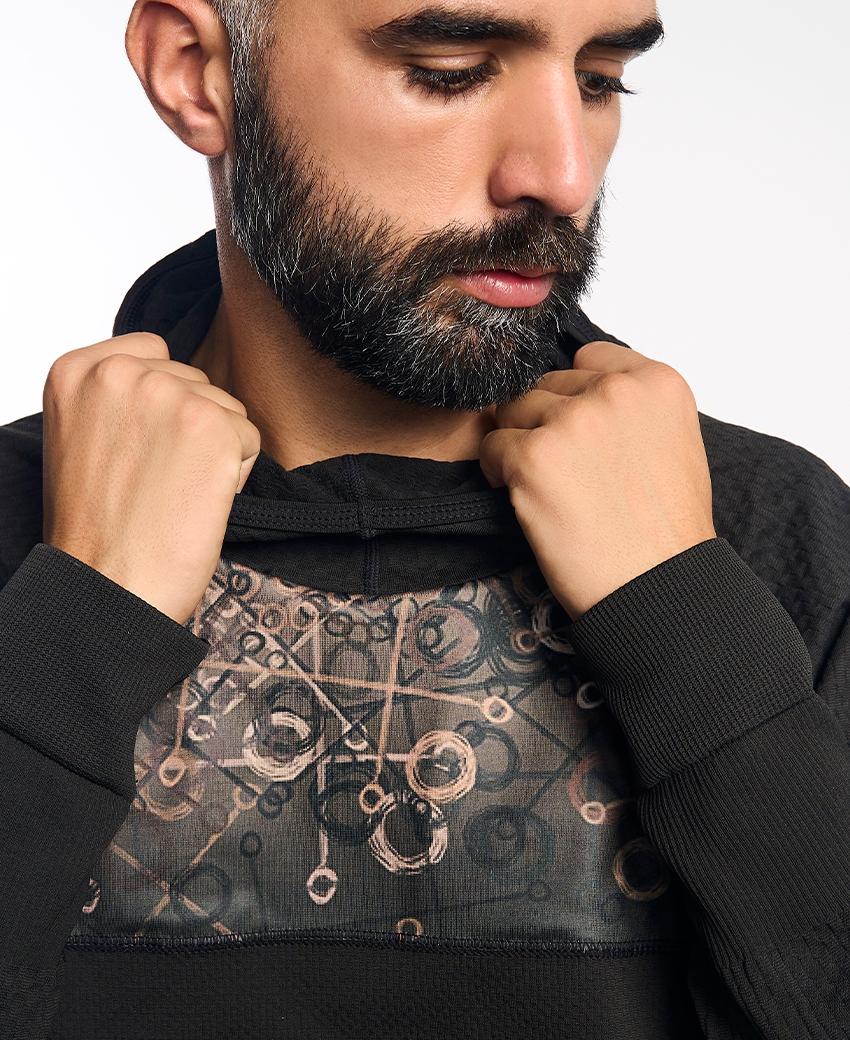 sport hg KONG Sudadera técnica estampada con capucha Descuento