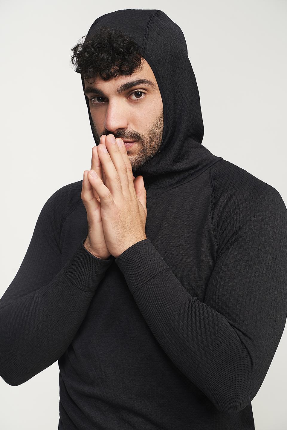 sport hg TITAN Sudadera técnica con capucha masculina negro asfalto Promoción por tiempo limitado