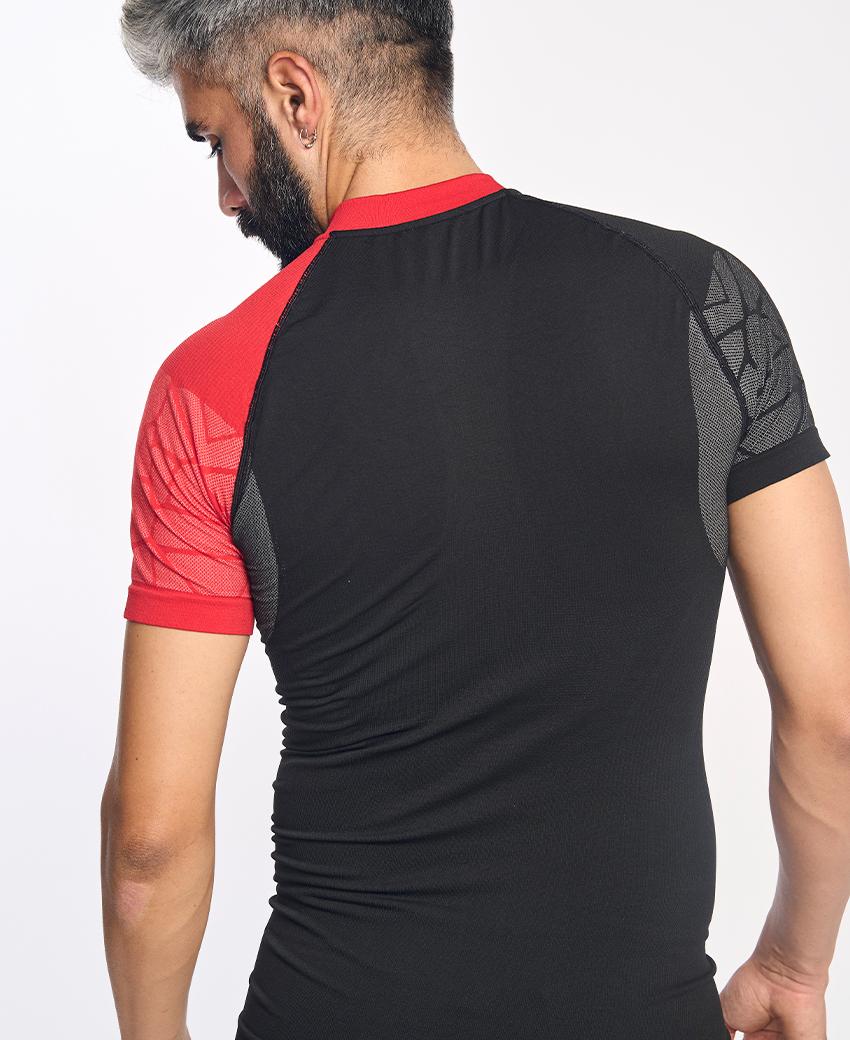 sport hg PRO TEAM Camiseta de manga corta con fibra de carbono negro y rojo Tienda de fábrica