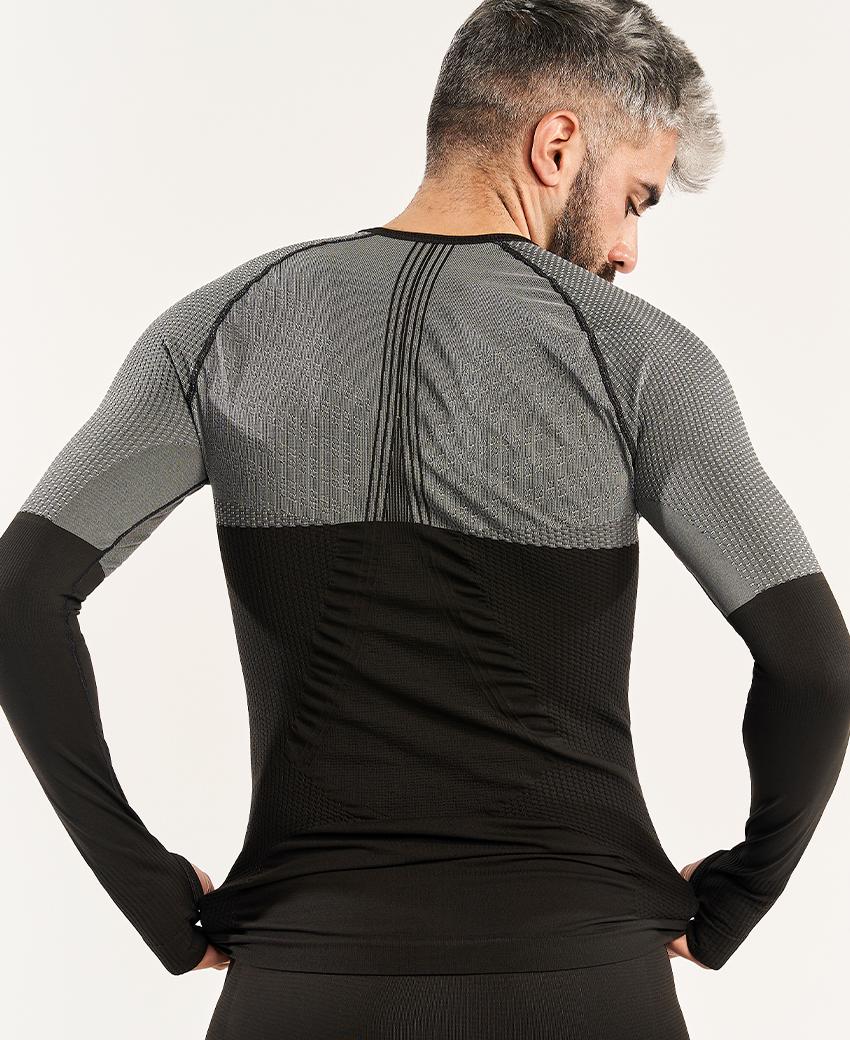 sport hg ANDOYA Camiseta de manga larga con fibra de carbono negro y gris Limitado a 3 días