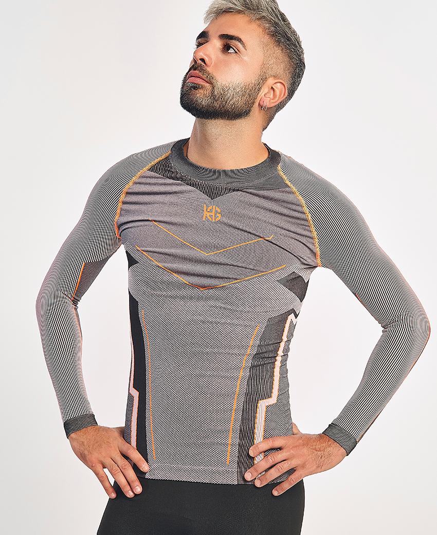 sport hg VERGES Camiseta de manga larga con fibra de carbono naranja fluor Ahorra y exporta