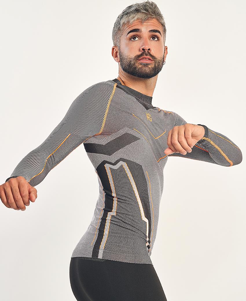 sport hg VERGES Camiseta de manga larga con fibra de carbono naranja fluor Ahorra y exporta
