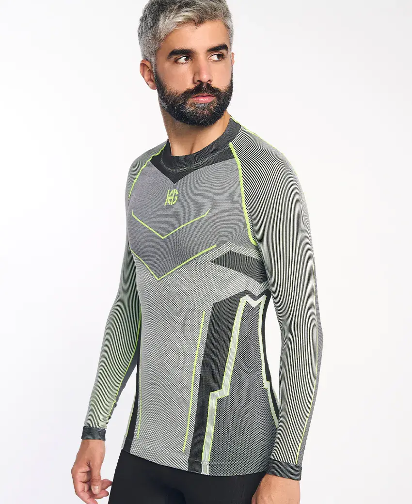 sport hg VERGES Camiseta de manga larga con fibra de carbono amarillo fluor Precios de Black Friday