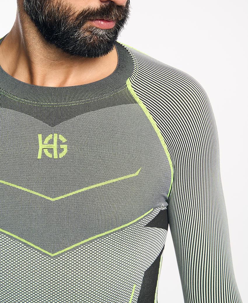 sport hg VERGES Camiseta de manga larga con fibra de carbono amarillo fluor Precios de Black Friday