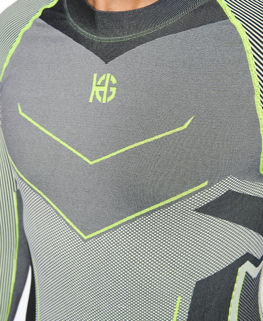 sport hg VERGES Camiseta de manga larga con fibra de carbono amarillo fluor Precios de Black Friday