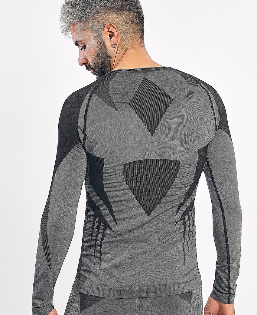 sport hg RAVEN Camiseta de manga larga con fibra de carbono negro y gris Libre de impuestos