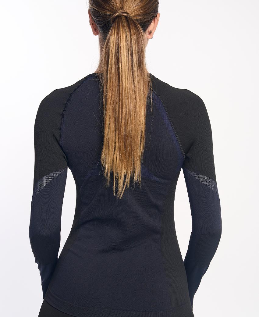 sport hg NORTH Camiseta de manga larga de doble capa negra y marino Outlet online
