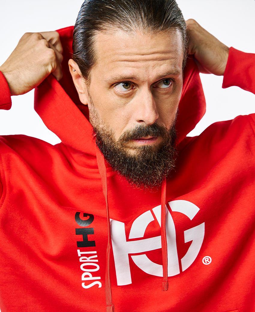 sport hg CLASS Sudadera de algodón roja Ahorra y exporta