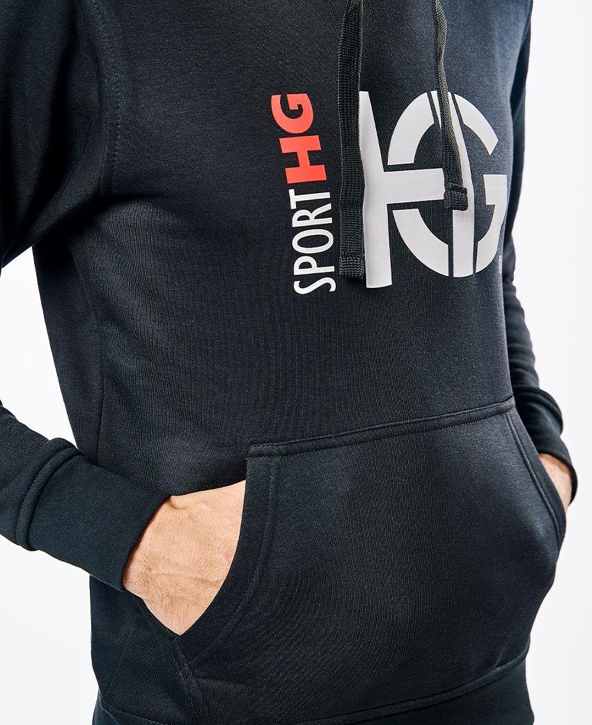 sport hg CLASS Sudadera de algodón negra Precios de Black Friday