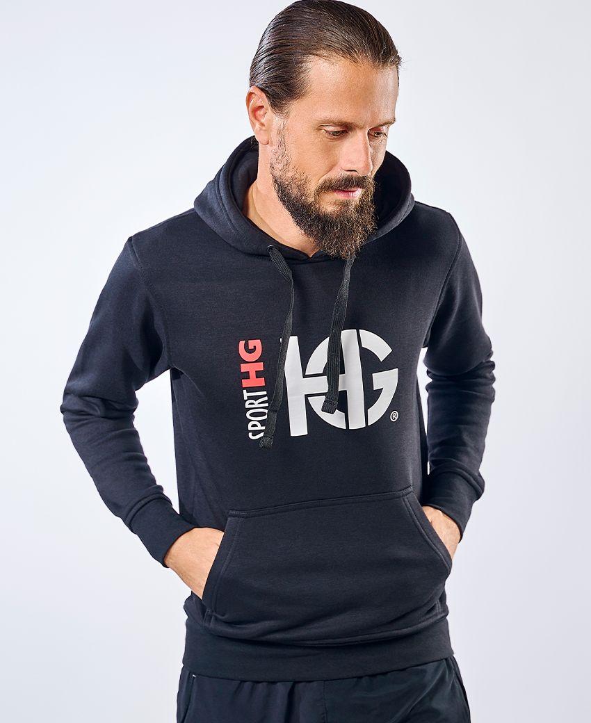 sport hg CLASS Sudadera de algodón negra Precios de Black Friday