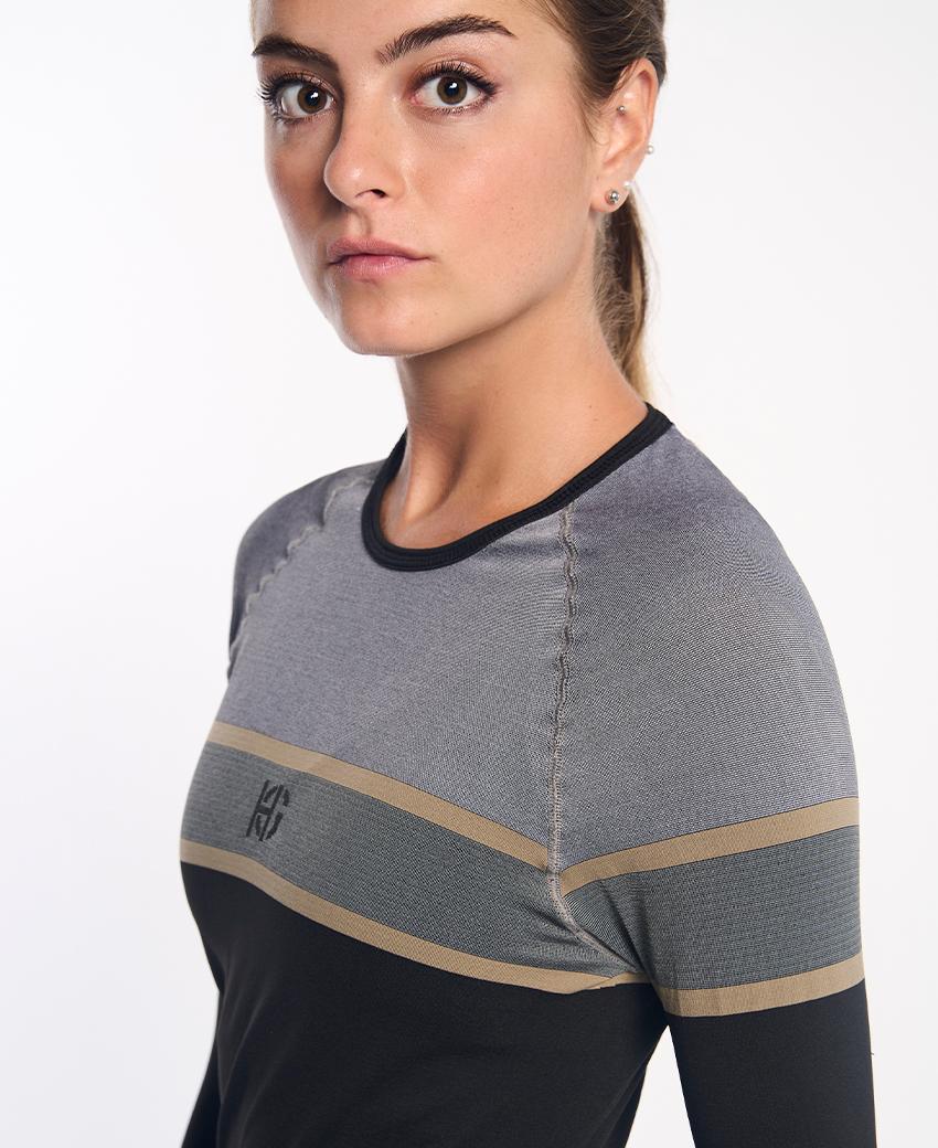 sport hg DACTYL Camiseta de manga larga negro y gris Ofertas especiales