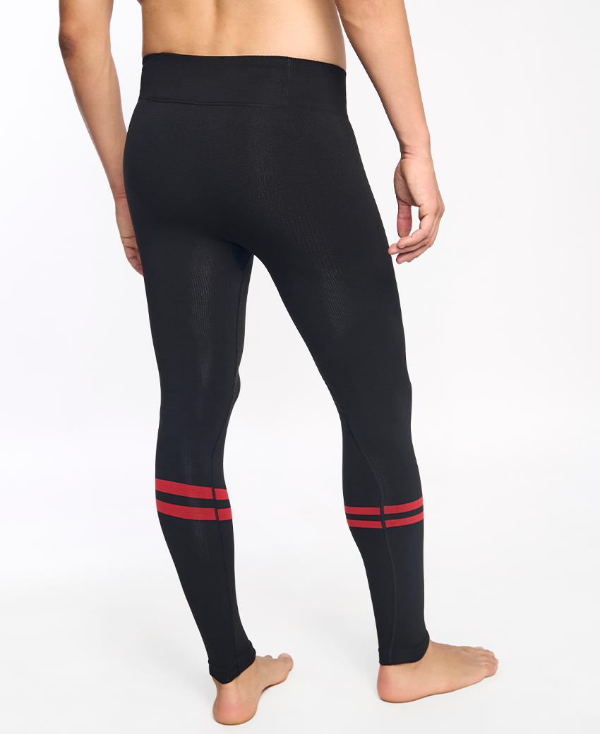 sport hg PENTRO UNISEX Malla larga técnica con fibra de carbono negro y rojo unisex Promoción por tiempo limitado