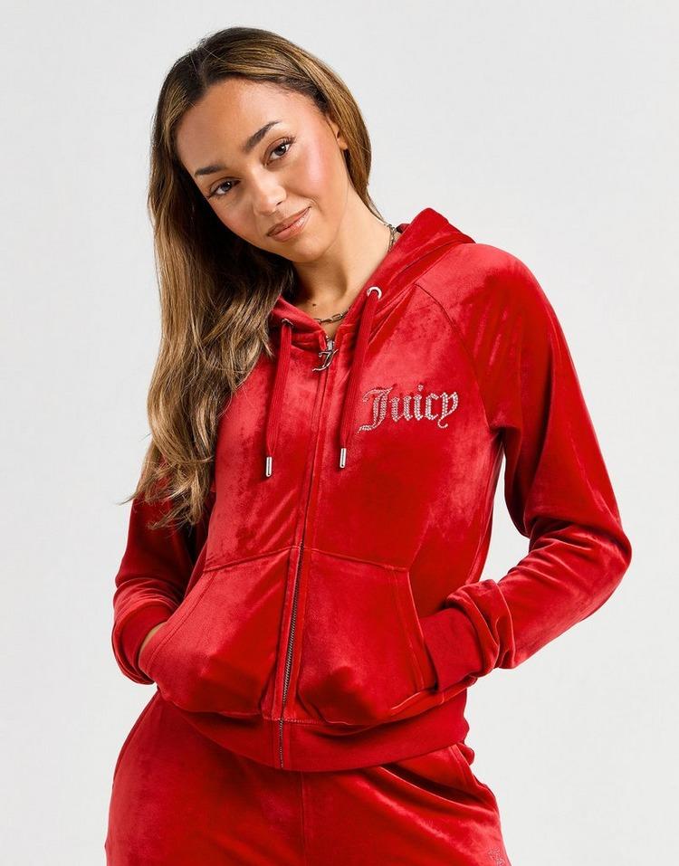 JD Sports JUICY COUTURE Sudadera con capucha Zip Logo Velour Diamante Rebajas