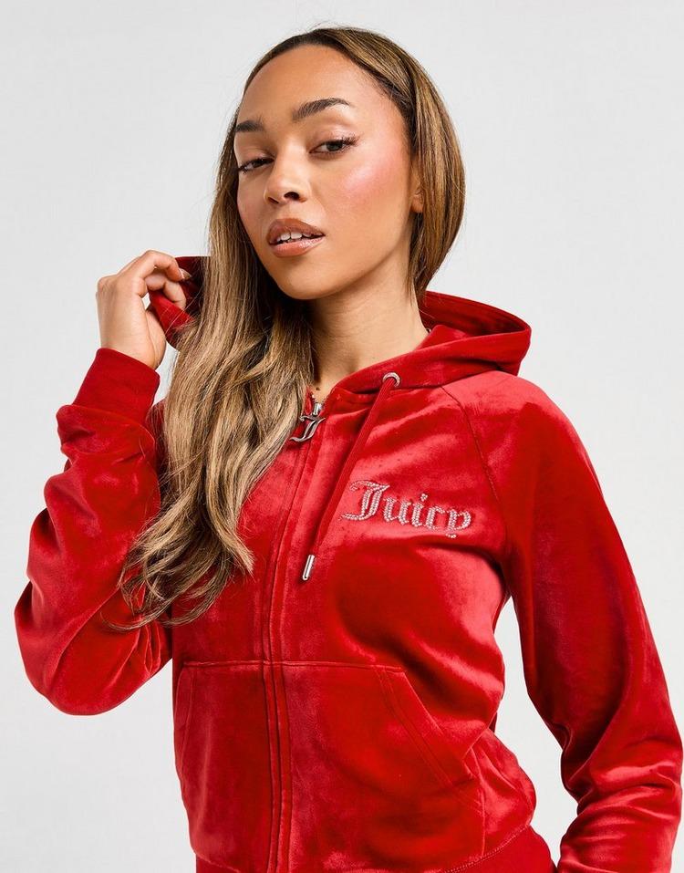 JD Sports JUICY COUTURE Sudadera con capucha Zip Logo Velour Diamante Rebajas