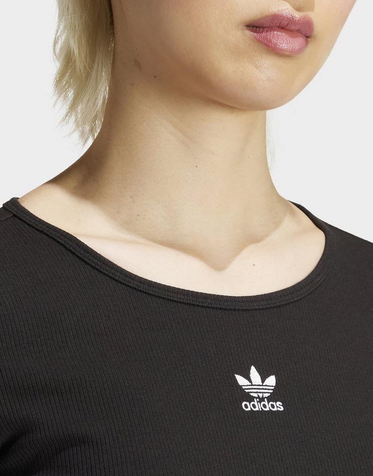 JD Sports adidas Originals Camiseta manga larga Essentials Ribbed Crop Última moda