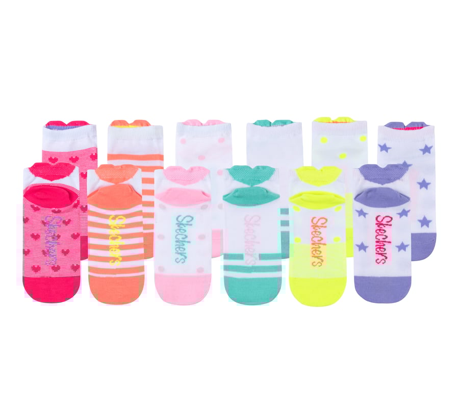 Skechers 6 Pack Low Cut 3D Heart Socks