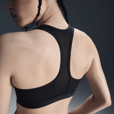 Nike Nike Swoosh Front ZipSujetador deportivo de sujeción media con almohadilla - Mujer En oferta