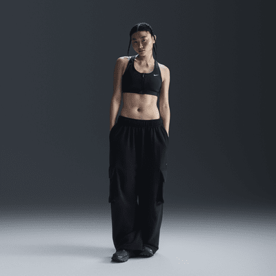 Nike Nike Swoosh Front ZipSujetador deportivo de sujeción media con almohadilla - Mujer En oferta