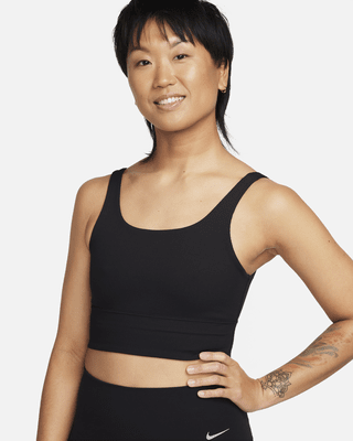 Nike Nike Zenvy RibSujetador deportivo de sujeción ligera sin almohadilla con escote alto - Mujer Oferta exclusiva