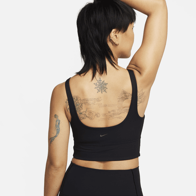 Nike Nike Zenvy RibSujetador deportivo de sujeción ligera sin almohadilla con escote alto - Mujer Oferta exclusiva
