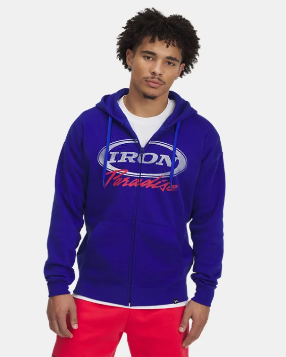 Under Armour Sudadera con cremallera completa Project Rock Icon Fleece para hombre   Rebajas de fin de temporada