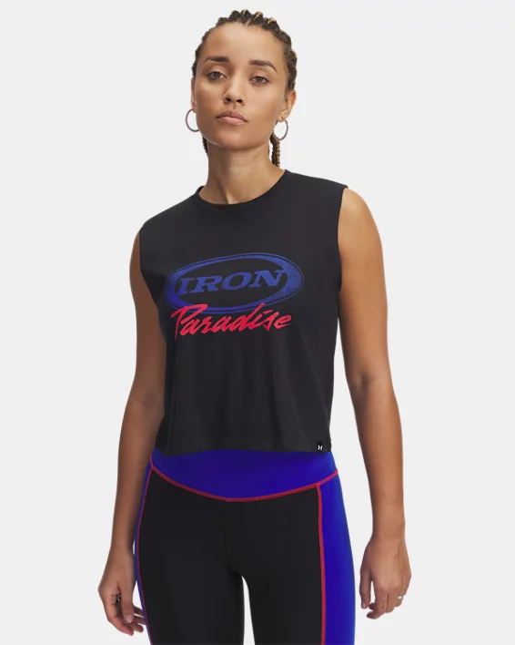 Under Armour Camiseta de tirantes Project Rock Iron Paradise para mujer   2025