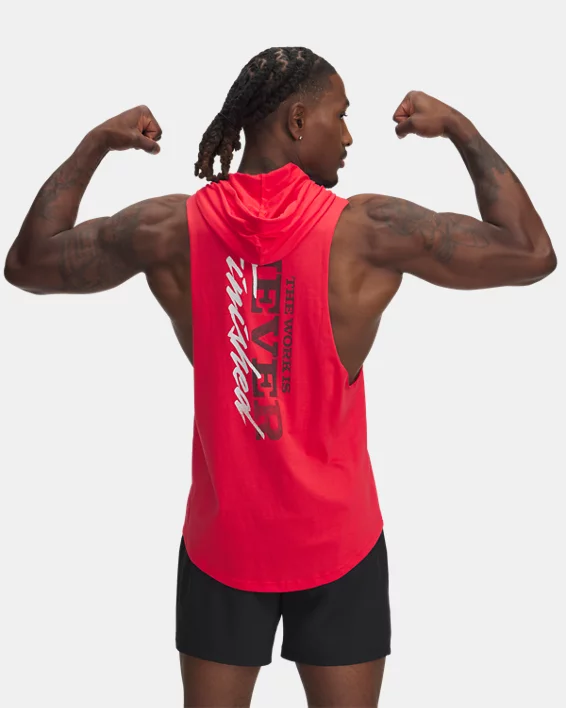 Under Armour Sudadera con capucha sin mangas Project Rock para hombre   Gran oferta