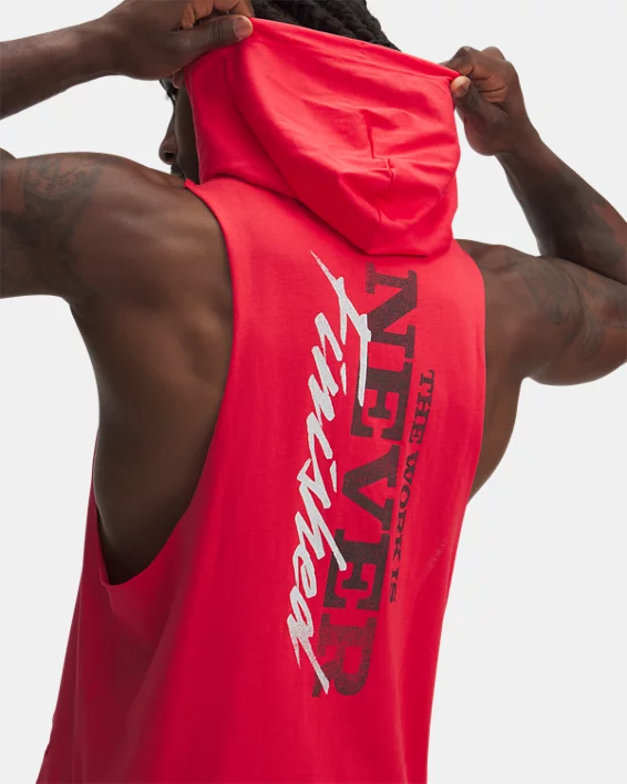Under Armour Sudadera con capucha sin mangas Project Rock para hombre   Gran oferta
