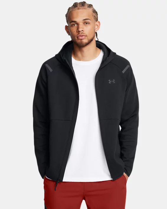 Under Armour Sudadera con capucha y cremallera completa UA Unstoppable Fleece para hombre   En oferta