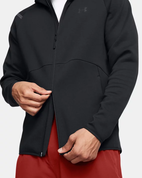 Under Armour Sudadera con capucha y cremallera completa UA Unstoppable Fleece para hombre   En oferta