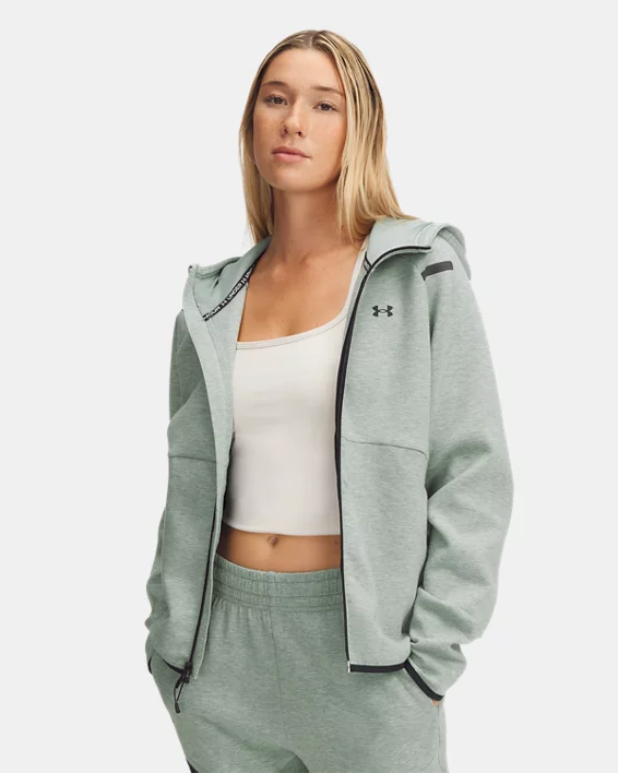 Under Armour Parte de arriba con cremallera completa UA Unstoppable Fleece para mujer   Rebajas baratas