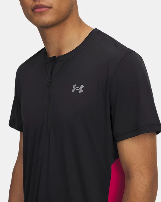 Under Armour Parte superior de manga corta con cremallera UA Trail Run para hombre   Descuentos del mes