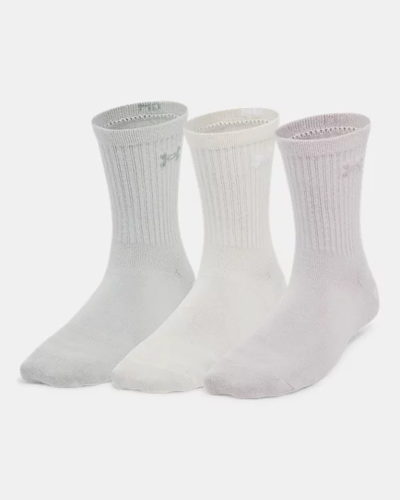 Under Armour Calcetines de media caña UA Essential para mujer - Paquete de 3  