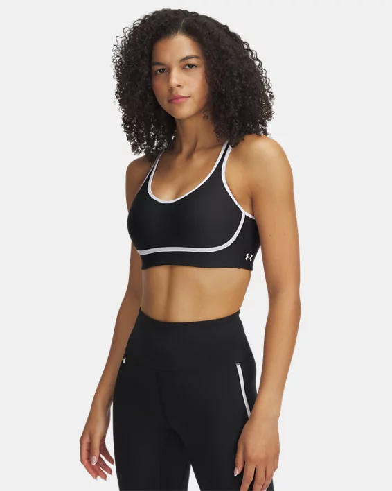 Under Armour Sujetador deportivo de sujeción media con ribete UA Infinity para mujer  