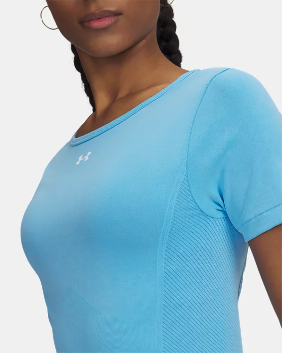 Under Armour Parte superior de manga corta de efecto lavado sin costuras UA Vanish para mujer   Outlet online