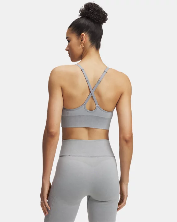 Under Armour Sujetador deportivo de sujeción baja sin costuras y de efecto lavado UA Vanish para mujer   Rebajas