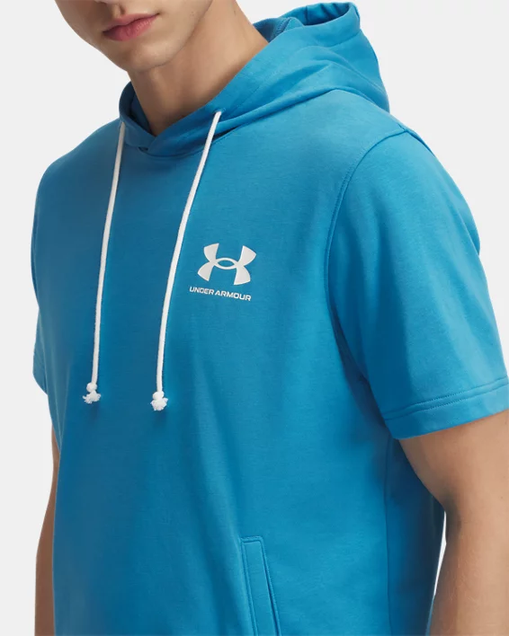Under Armour Sudadera con capucha de manga corta UA Rival Terry para hombre   Rebajas